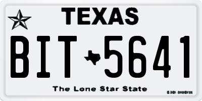 TX license plate BIT5641