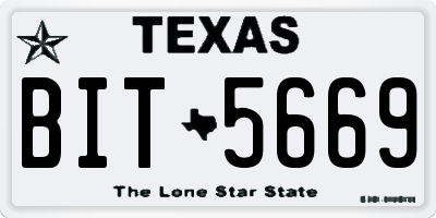 TX license plate BIT5669