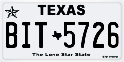 TX license plate BIT5726