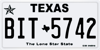 TX license plate BIT5742