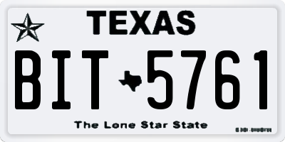 TX license plate BIT5761