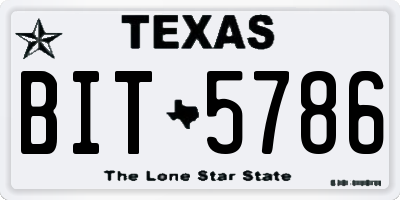 TX license plate BIT5786