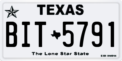 TX license plate BIT5791