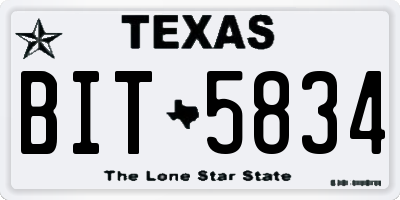 TX license plate BIT5834