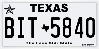 TX license plate BIT5840
