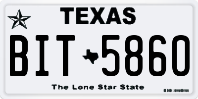 TX license plate BIT5860