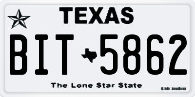 TX license plate BIT5862