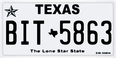 TX license plate BIT5863