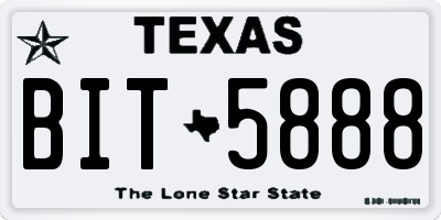 TX license plate BIT5888