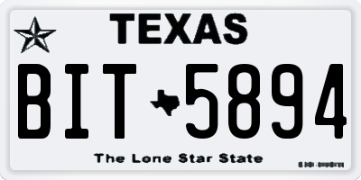 TX license plate BIT5894