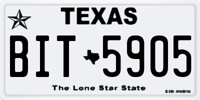 TX license plate BIT5905