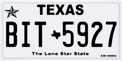 TX license plate BIT5927