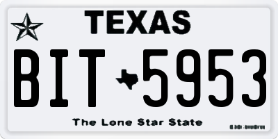 TX license plate BIT5953