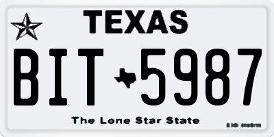 TX license plate BIT5987