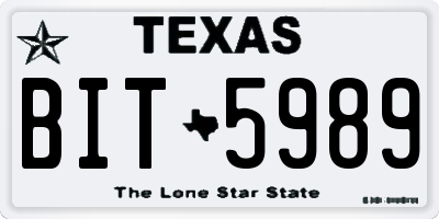 TX license plate BIT5989