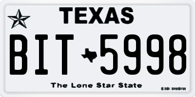 TX license plate BIT5998