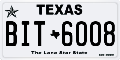 TX license plate BIT6008