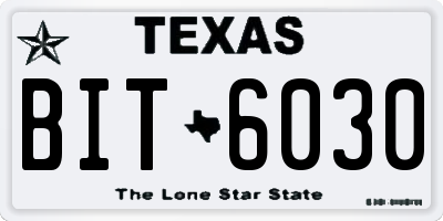 TX license plate BIT6030