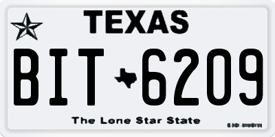 TX license plate BIT6209
