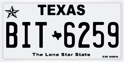 TX license plate BIT6259