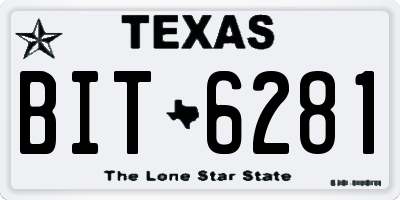 TX license plate BIT6281