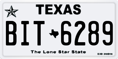 TX license plate BIT6289