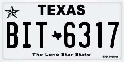 TX license plate BIT6317