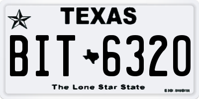 TX license plate BIT6320
