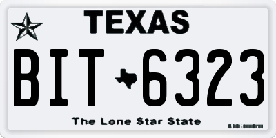 TX license plate BIT6323
