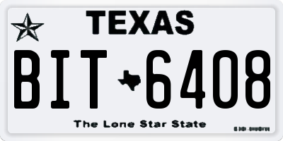 TX license plate BIT6408