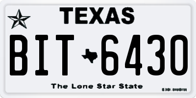TX license plate BIT6430