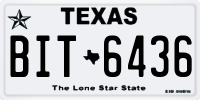 TX license plate BIT6436