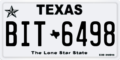 TX license plate BIT6498
