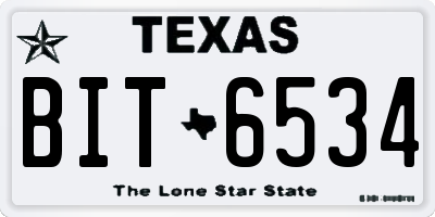 TX license plate BIT6534