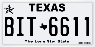 TX license plate BIT6611