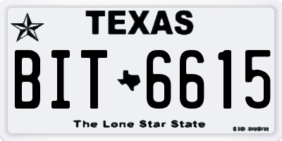 TX license plate BIT6615