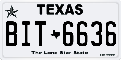 TX license plate BIT6636