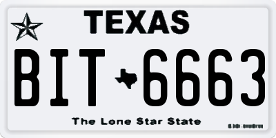 TX license plate BIT6663