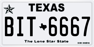 TX license plate BIT6667