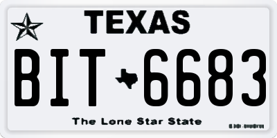 TX license plate BIT6683