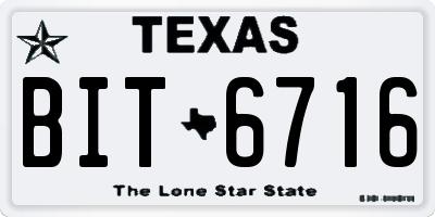 TX license plate BIT6716