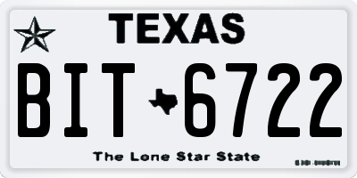 TX license plate BIT6722
