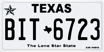 TX license plate BIT6723