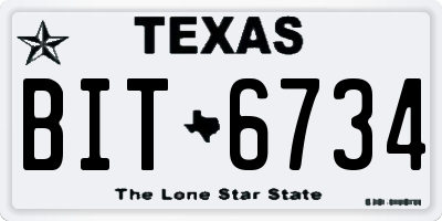 TX license plate BIT6734