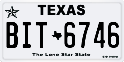 TX license plate BIT6746