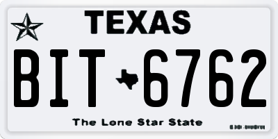 TX license plate BIT6762