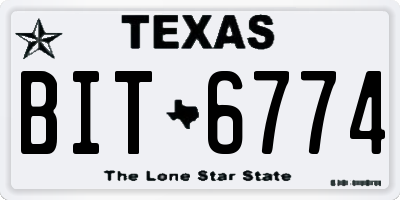 TX license plate BIT6774