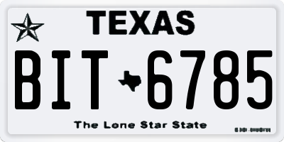 TX license plate BIT6785