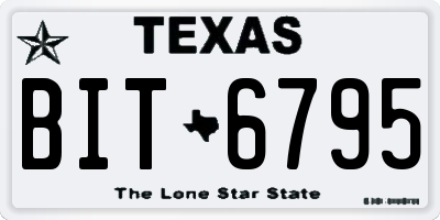 TX license plate BIT6795