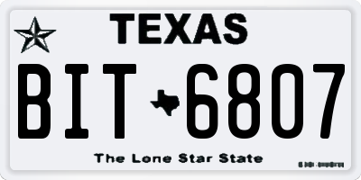 TX license plate BIT6807